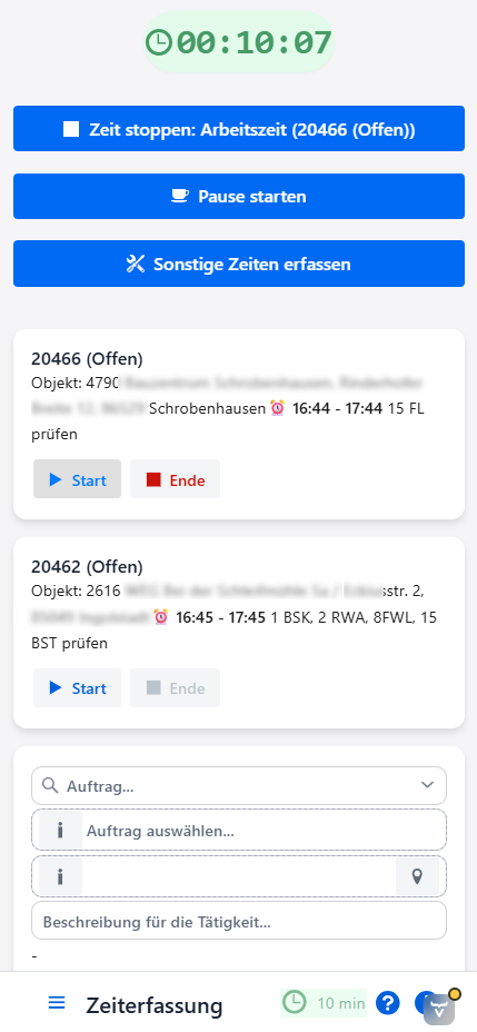 Zeiterfassung in Firecontrol360
